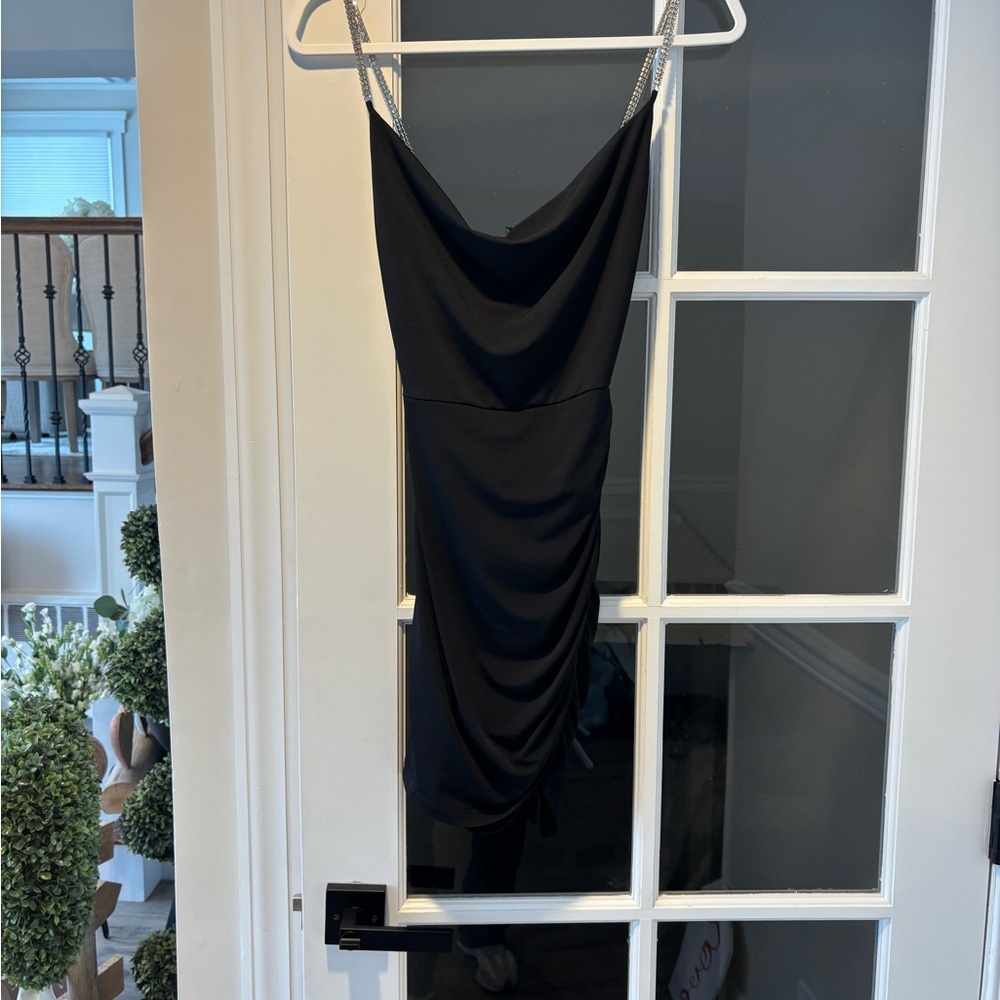 Women's Elegant Black Dress with Sparkly Chain Straps Windsor- Size Small NWT